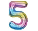 GoDan Fólia lufi 5-ös szám - szivárványos, 85 cm