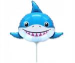 Flexmetal Fólia lufi - mini cápafej, kék-fehér, 14 hüvelyk, 1 db