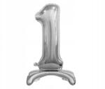 GoDan Álló fólia lufi, 1-es szám - ezüst, 74 cm, 1 db