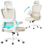 SONGMICS ergonomikus irodai szék dupla rétegű légáteresztő hálós anyaggal homokbézs (EUZ-OBN041L01) - prodis