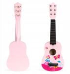 ECOTOYS Gyerek gitár fából készült fém húros dobókocka rózsaszín Ecotoys (MFO18 PINK)