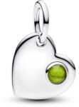 Pandora Augusztus gravírozható szív tavaszzöld köves függő charm - 794295C08 (794295C08)