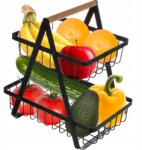 Artemis Emeletes Gyümölcskosár Fekete Gyümölcstartó Állvány Fém Kosár Rendező (Piętrowy KOSZYK NA OWOCE CZARNY)