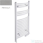 Radeco ADAMO AD5-500/L 1250x550 törölközőszárítós radiátor, MERKURY 3 (metál világosszürke) színben (Radeco_ADAMO_AD5_500_L_MERKURY3)