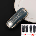  Porsche smart kulcs 3 gombos TPU tok kék arany (TPO008AKE)