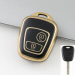  Peugeot 2 gombos kulcs tpu tok fekete arany (TCI016AFK)