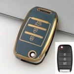  Kia 3 gombos TPU tok kék arany (TKI005AKE)