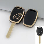 Honda 2 gombos autókulcs TPU tok fekete arany (THO003AFK)