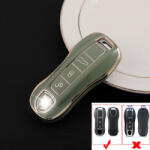  Porsche smart kulcs 3 gombos TPU tok zöld arany (TPO008AZO)