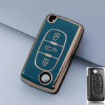  Citroen bicskakulcs 3 gombos TPU tok kék arany (TCI005AKE)