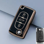  Peugeot bicskakulcs 3 gombos TPU tok fekete arany (TCI005AFK)