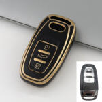  Audi 3 gombos smart kulcs TPU tok fekete arany (TAU008AFK)
