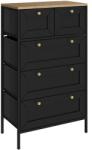 Vicco Belaro 5 fiókos komód - fekete, 56 × 30 × 95 cm