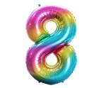GoDan Fólia lufi 8-as szám - szivárványos, 85 cm, 1 db, Beauty&Charm