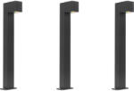 QAZQA 3 darabos intelligens kültéri állólámpa szett fekete 65cm IP44 Zigbee GU10-zel - Baleno (110198)