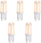 LUEDD 5 db G9 dimmelhető LED izzó opál üveg 3W 250lm 2200K szett (03023)