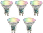 LUEDD 5 darabos Smart GU10 50 LED izzókészlet átlátszó RGBW 4, 5W 350 lm 2700-6000K (03261)