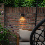 QAZQA Okos kültéri fali lámpa fekete IP65, Wifi GU10 50mm-es izzóval - Baleno (110134)