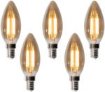 LUEDD 5 darabos E14 dimmelhető LED izzókészlet B35 füstszínű 4W 300 lm 2200K (03237)