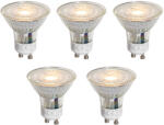 LUEDD 5 darabos GU10 50 mm-es LED izzókészlet átlátszó 1W 80 lm 2200K (03267)