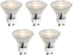 LUEDD 5 darabos GU10 50 mm-es LED izzókészlet átlátszó 3W 230 lm 2700K (03263)