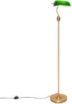 QAZQA Okos Banker állólámpa bronzszínű, zöld üveggel, WiFi A60-nal (110073)