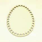  Tojás alakú natúr tele tábla. Mérete: 10, 3x13 cm, lyuk mérete: 6 mm