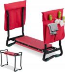 Relaxdays 2w1 ben kerti szék, piros fém, 50 x 65 x 32 cm, 150 kg-ig/r82 (10041393)