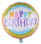 Mezőfi Team Kft Happy Birthday, felhők, gömb fólia lufi, 45 cm