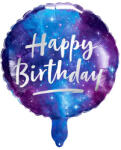 Mezőfi Team Kft Happy Birthday, kék-lila színátmenetes, gömb fólia lufi, 45 cm