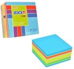 Hopax Cub notes autoadeziv 76 x 76 mm, 400 file, Stick"n - neon/pastel asortate (HO-21538)