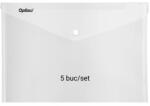 Optima Mapa PP protectie documente A3 landscape, inchidere cu capsa, 5/set, Optima - transparent (OP-5100180A3-00)