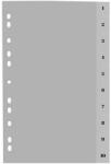 Optima Index plastic gri, A4, 120 microni, numeric 1-10, Optima (OP-5131120110)
