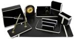 EVOffice Set de birou, 9 piese, imitatie piele neagra, EVO (EG3N19NE)