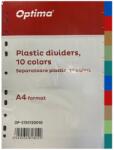 Optima Separatoare plastic color, A4, 120 microni, 10 culori/set, Optima (OP-5130120010) - ihtis