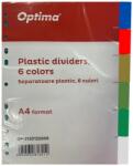 Optima Separatoare plastic color, A4, 120 microni, 6 culori/set, Optima (OP-5130120006)