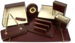 EVOffice Set de birou, 9 piese, imitatie piele maro, EVO (EG3N19MA)
