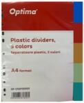 Optima Separatoare plastic color, A4, 120 microni, 5 culori/set, Optima (OP-5130120005) - ihtis
