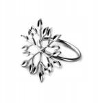 Mondex Adrianne Szalvétatartó ezüst levelekkel 5x4x4cm (HTE3042-SW)