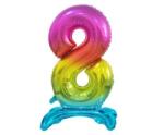 GoDan Álló fólia lufi Szám 8 - 74 cm, szivárványos