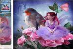 NORIMPEX - Puzzle Pictură cu diamant Vtáčik s kvetinovou vílou 30x40cm - 1 - 39 piese