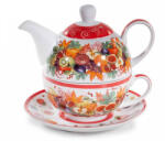 Decorer Set ceainic, ceasca portelan multicolor cm 16 x 10, 5 x 13, 5 H (A72.14.39)