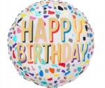 Amscan Fólia lufi 18 inch-es Happy Birthday mintával, többszínű