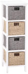AdTrend Comoda lemn alb poliester maro gri 26 x 32 x 81 cm (102025) Comoda