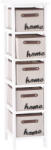 AdTrend Comoda lemn alb textil bej maro 26 x 32 x 98 cm (101870) Comoda