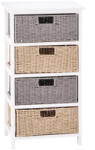 AdTrend Comoda lemn alb poliester maro gri 40 x 29 x 73 cm (102029) Comoda