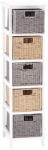 AdTrend Comoda lemn alb poliester maro gri 26 x 32 x 98 cm (102026) Comoda