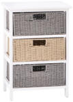 AdTrend Comoda lemn alb poliester maro gri 40 x 29 x 58 cm (102028) Comoda