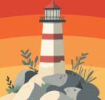 Alkotásutca Minimalista világítótorony - Számfestő készlet kereten 40x40