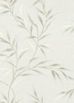 Erismann Fényes halványzöld-barna-fehér hosszúkás Art deco levél mintás tapéta (10528-18) (10528-18)